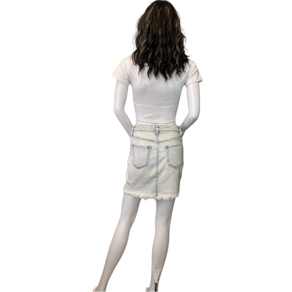 Wonderly Distressed Denim Mini Skirt - Picture 2 of 15